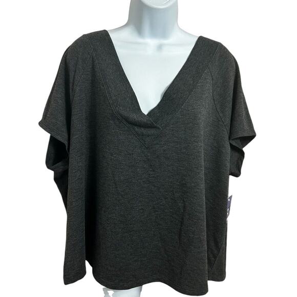 NWT JoyLab Charcoal V-Neck Blouse - Picture 2 of 6